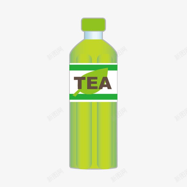 瓶装绿茶饮料简图png免抠素材_新图网 https://ixintu.com 塑料瓶 瓶子 瓶盖 瓶装 绿茶 英文字母图案 饮料