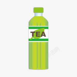 瓶装绿茶饮料简图素材