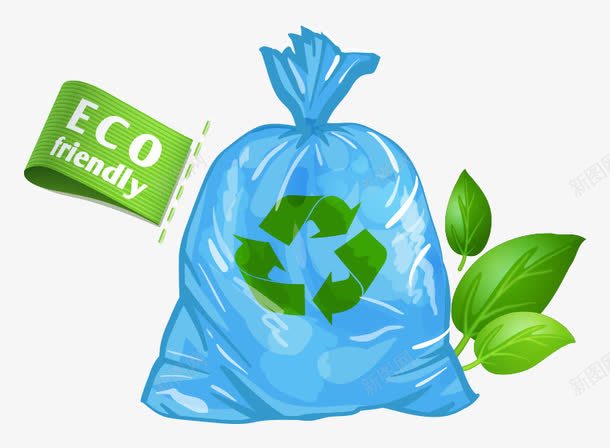 回收塑料袋绿色png免抠素材_新图网 https://ixintu.com 卡通垃圾袋 可回收 垃圾袋 环保 蓝色