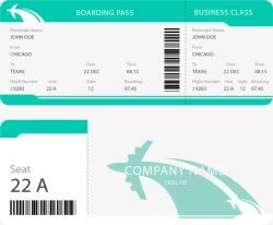 登机牌模板绿色商务公司机票模板高清图片