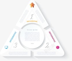 白色数字圆盘标签质三角图表矢量图高清图片