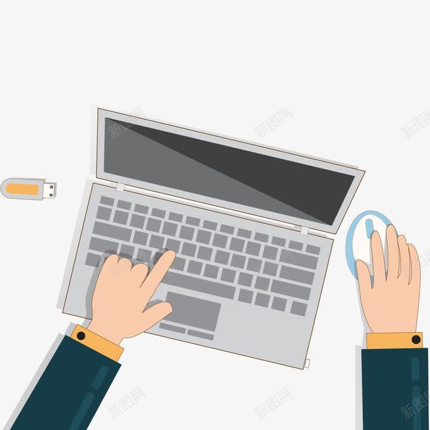 卡通使用笔记本电脑的手png免抠素材_新图网 https://ixintu.com 卡通 商务 手臂 电子设备 电脑 笔记本 鼠标
