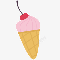 水果点缀可爱樱桃冰激凌卡通矢量图高清图片