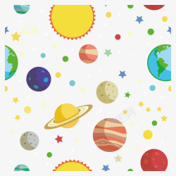 卡通球体彩色创意星球太空矢量图高清图片