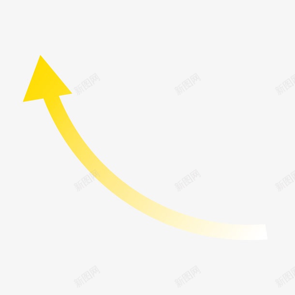 黄色箭头上升曲线png免抠素材_新图网 https://ixintu.com 上升 上升曲线 曲线 箭头 箭头涨价 黄色