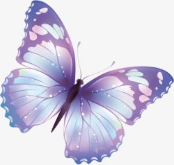 紫色水彩手绘蝴蝶素材