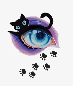 黑猫眼妆矢量图素材