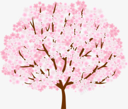 春天茂密粉色大树素材