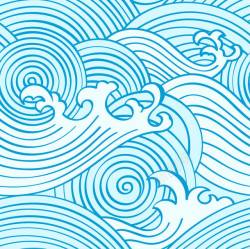 海洋浪花纹样浮世绘海洋纹理高清图片