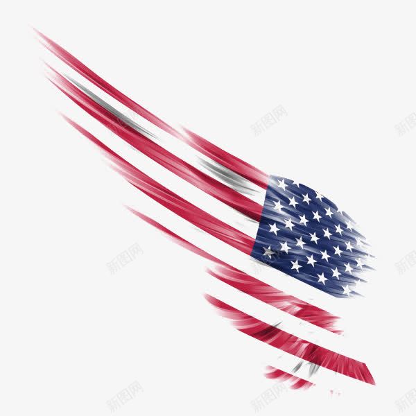 国旗创意png免抠素材_新图网 https://ixintu.com 流线型 美国 美国国旗 翅膀 艺术设计 飞翔