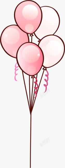 手绘粉色卡通气球素材