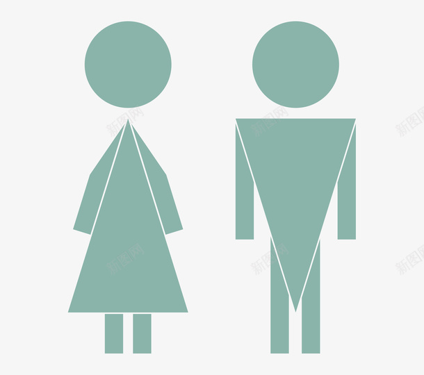 男性和女性图标png_新图网 https://ixintu.com 卫生间 厕所标识 洗手间 男女 男 男女图标设计 男女洗手间