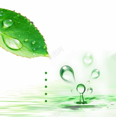 化妆品绿色清新水滴背景背景