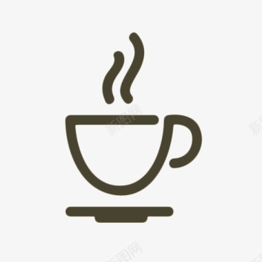 手绘线条热茶杯图标图标