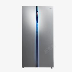 美的冰箱泰坦银对开门冰箱高清图片