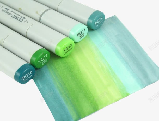 绿色马克笔png免抠素材_新图网 https://ixintu.com 水粉笔 渐变 笔刷 绘画 绿色 色彩 颜色 马克笔