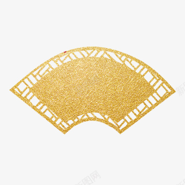 金色圆弧扇子节日图标图标
