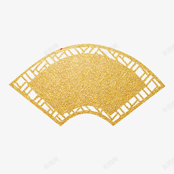 金色圆弧扇子节日图标png_新图网 https://ixintu.com 传统 圆弧 平面 形状 节日 设计 质感 金色