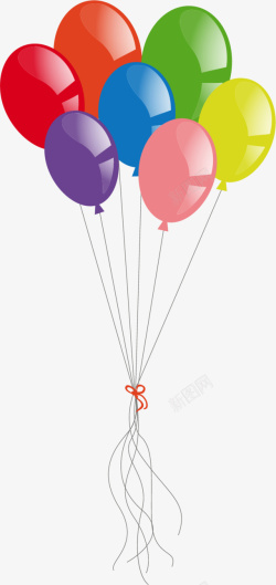 儿童节大串多彩气球素材
