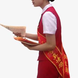礼仪小姐2017红裙发传单的礼仪小姐高清图片