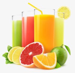 玻璃杯吸管彩色美味美味的水果果汁饮料高清图片