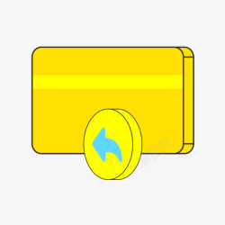 黄色的箭头黄色手绘线稿信用卡还款元素矢量图高清图片