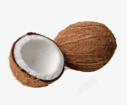 椰子冻椰子壳里的白色椰肉高清图片