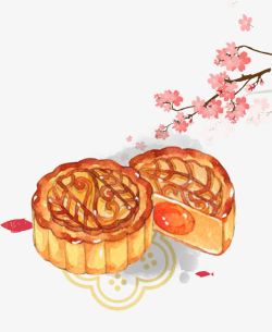 中秋团圆节中国风月饼高清图片