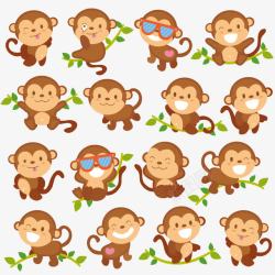 猴群卡通小猴子高清图片