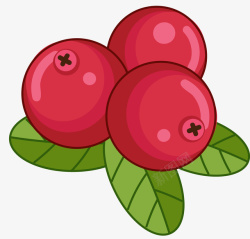 卡通蔓越莓红色黑边圆形蔓越莓矢量图高清图片