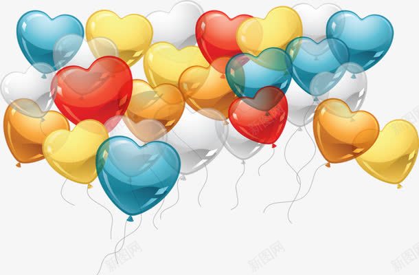 飞翔的爱心气球png免抠素材_新图网 https://ixintu.com 儿童 卡通 天空 气球 爱心 生日 节日 飞翔