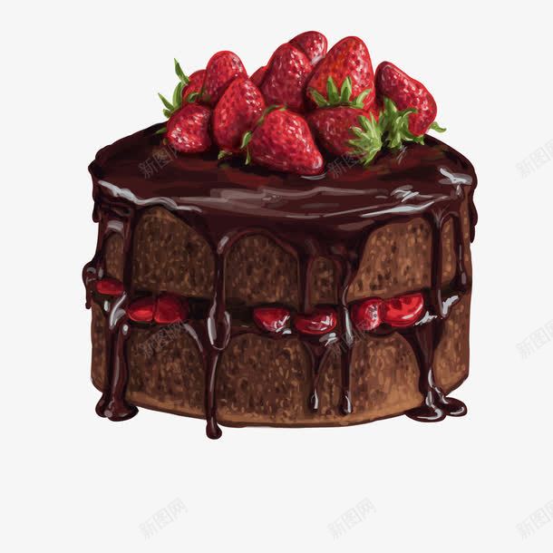 草莓蛋糕png免抠素材_新图网 https://ixintu.com 水果 西点 食物 黑森林