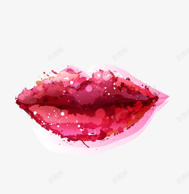 免费红色唇印图案矢量图ai免抠素材_新图网 https://ixintu.com 嘴唇 图案 性感 水彩 红色 装饰图案 矢量图