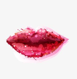 水彩嘴唇免费红色唇印图案矢量图高清图片