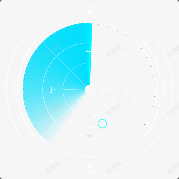 蓝色的半圆形png免抠素材_新图网 https://ixintu.com 圆圈 科技 蓝色 饼图