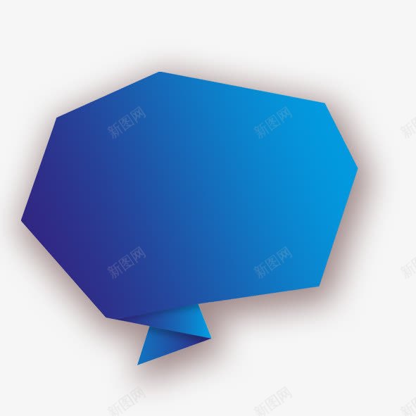 蓝色折纸对话框png免抠素材_新图网 https://ixintu.com 字幕条 字幕框 字母装饰条 对话框 折纸 蓝色