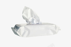 湿纸巾包装纯白色塑料包装的湿纸巾实物高清图片