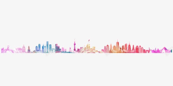 彩色城市背景png免抠素材_新图网 https://ixintu.com 城市背景 多彩 彩色 长图