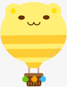 黄色卡通可爱小熊热气球png免抠素材_新图网 https://ixintu.com 卡通 可爱 热气球 黄色
