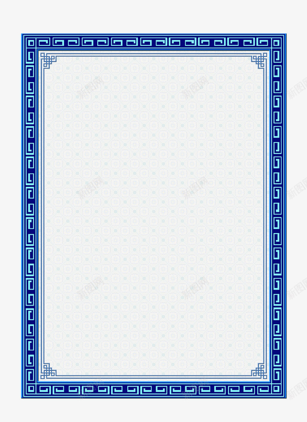 中式画框psd免抠素材_新图网 https://ixintu.com 中式画框 免抠素材 免费 免费下载 画框 蓝色画框 装饰边框 边框