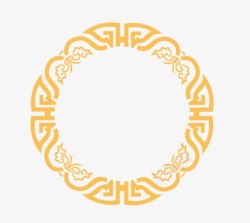 中国风古典花纹圆边框素材