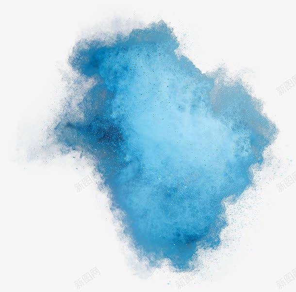 蓝色粉末粉尘psd免抠素材_新图网 https://ixintu.com 烟雾 粉尘 粉末 色彩 设计元素 迷幻元素