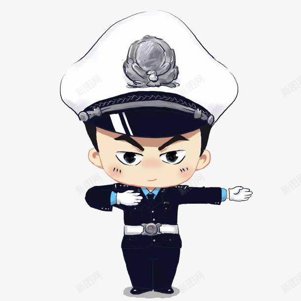 交警卡通形象png免抠素材_新图网 https://ixintu.com 严肃表情 制服 卡通手绘 可爱画风 装饰 警察