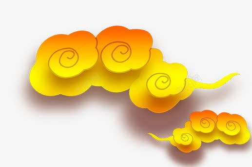 装饰图案黄色png免抠素材_新图网 https://ixintu.com 中国风 漂浮云 祥云 装饰图案 黄色