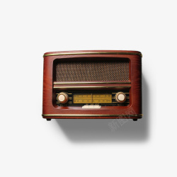 质感收音机复古棕红收音机高清图片