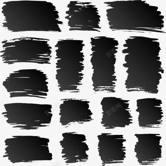 黑色笔刷png免抠素材_新图网 https://ixintu.com 矢量图形 矩形 笔刷 粗细 黑色