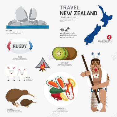 新西兰文化图标图标
