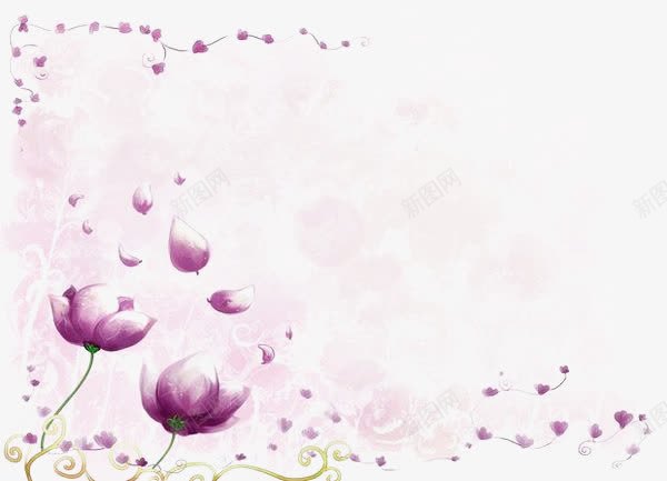 唯美紫色背景图png免抠素材_新图网 https://ixintu.com 唯美 水彩背景 浅紫 紫色 花卉 花朵 花条 花瓣 花纹 鲜花