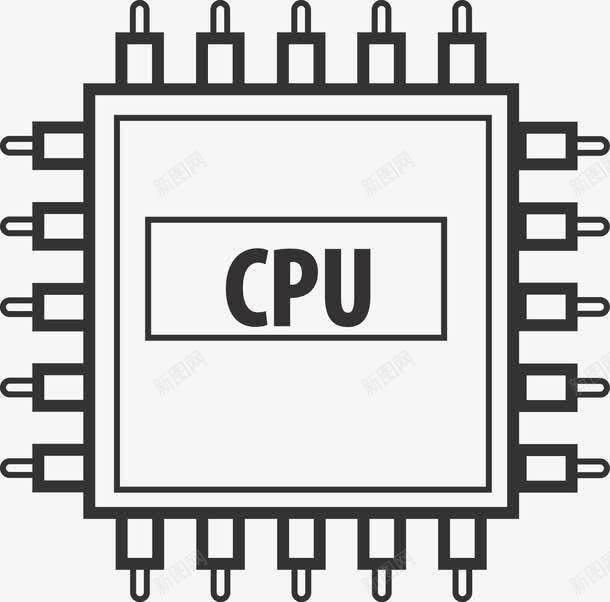 CPUpng免抠素材_新图网 https://ixintu.com CPU 工具 扁平化 矢量PNG 英文字母 黑色