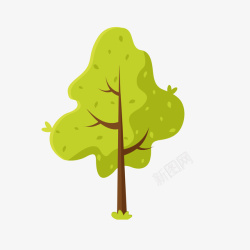 茂密的树叶绿色大树卡通插画高清图片